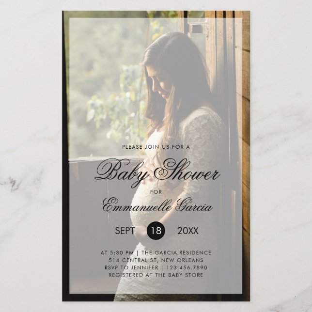 Lámina Invitación de Baby Shower a un presupuesto neutral (Anverso)