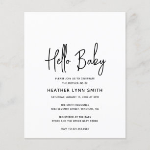 Lámina Invitación de Baby Shower a un presupuesto para be
