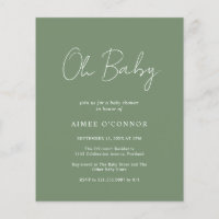 Invitación de Baby Shower a un presupuesto verde m