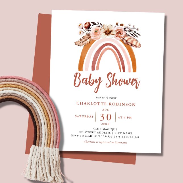 Lámina Invitación de Baby Shower al presupuesto arcoiris  (Subido por el creador)