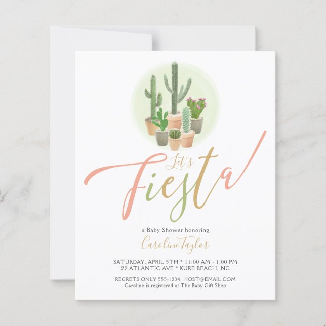 Lámina Invitación de Baby Shower al presupuesto de Fiesta (Anverso)