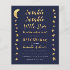 Lámina Invitación de Baby Shower al presupuesto de oro az