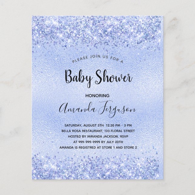 Lámina Invitación de Baby Shower blue boy (Anverso)