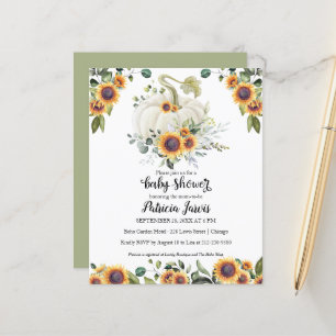 Lámina Invitación de baby shower con presupuesto para cal
