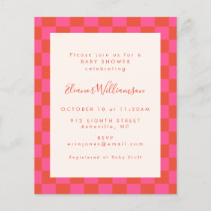 Lámina Invitación de baby shower con tablero de ajedrez r