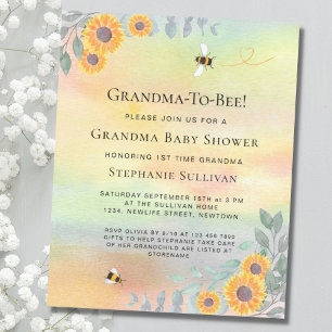 Lámina Invitación de Baby Shower de Abuela a Abeja