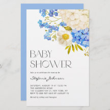 Invitación de Baby Shower de Blue and White Hydran