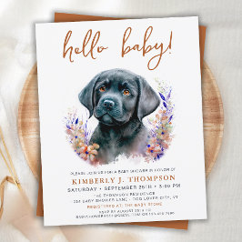 Lámina Invitación de Baby Shower de Budget Boho Puppy Dog