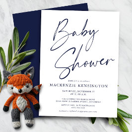 Lámina Invitación de Baby Shower de Budget Navy Blue Scri