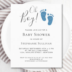 Lámina Invitación de Baby Shower de Budget Oh Boy Modern