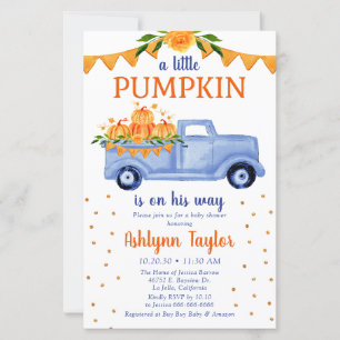 Lámina Invitación de Baby Shower de Calabaza Pequeña Econ