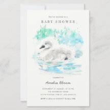 Invitación de Baby Shower de Cisne Pequeño a la Ac