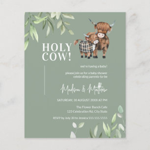 Lámina Invitación de Baby Shower de Highland Cow para la 