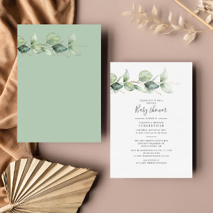 Lámina Invitación de Baby Shower de las parejas de follaj