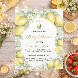 Lámina Invitación de Baby Shower de limón citrus adorable