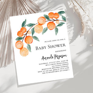 Lámina Invitación de baby shower de naranjas