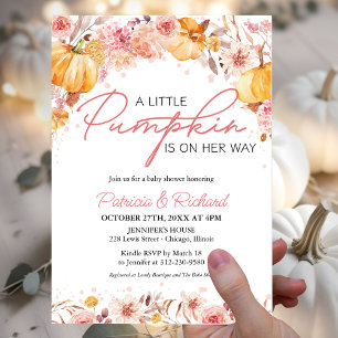 Lámina Invitación de Baby Shower de Niña Calabaza Económi