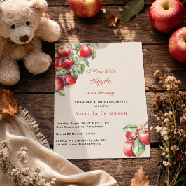 Lámina Invitación de Baby Shower de niña con cuadros rojo