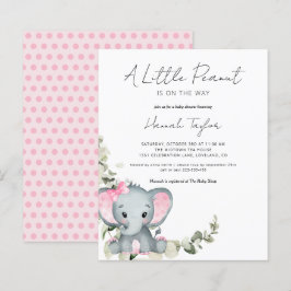 Lámina Invitación de Baby Shower de Niña Elefante Presupu