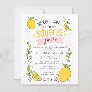 Lámina Invitación de Baby Shower de Niña Limón con Presup