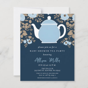 Lámina Invitación de Baby Shower de Niño de Fiesta de Té
