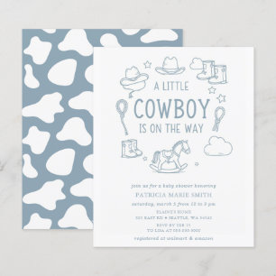Lámina Invitación de Baby Shower de Niño Pequeño Vaquero 