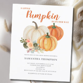 Lámina Invitación de baby shower de otoño con presupuesto