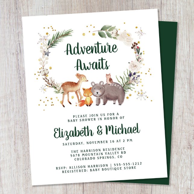 Lámina Invitación de Baby Shower de Pareja de Invierno Bo (Subido por el creador)