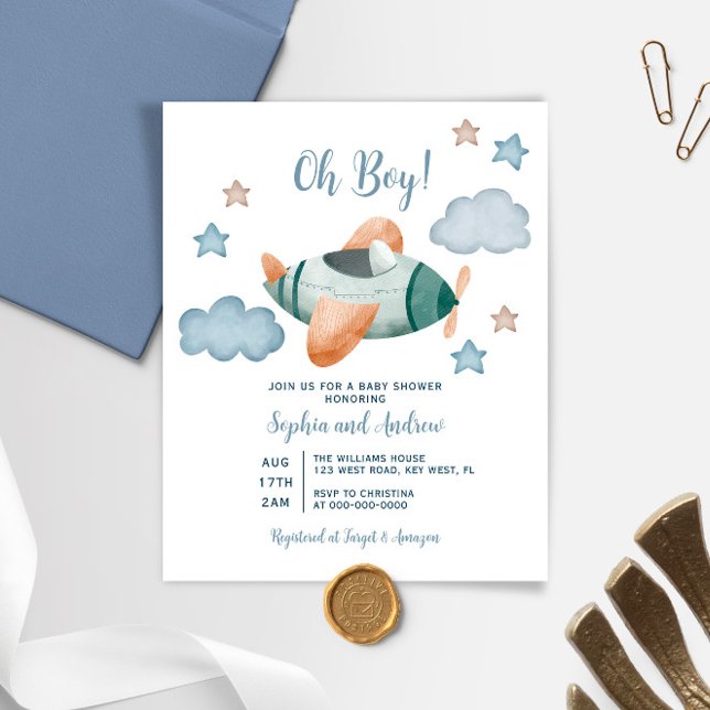 Lámina Invitación de Baby Shower de presupuesto arriba y  (Subido por el creador)
