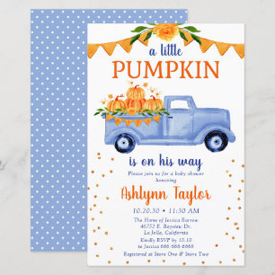 Lámina Invitación de Baby Shower de Presupuesto Azul Cala