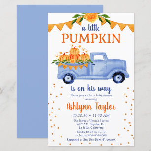 Lámina Invitación de Baby Shower de Presupuesto Azul Cala