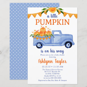 Lámina Invitación de Baby Shower de Presupuesto Azul Cala