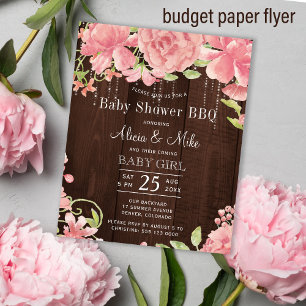 Lámina Invitación de baby shower de presupuesto para niña