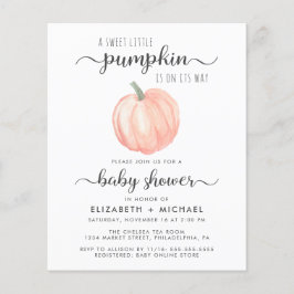 Lámina Invitación de Baby Shower de pumpkin Watercolor Pa