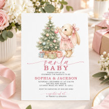Invitación de Baby Shower de Santa Baby Bunny con