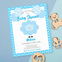 Invitación de Baby Shower de Turquoise Lamb Budget