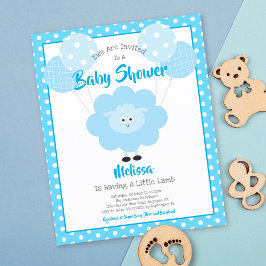 Lámina Invitación de Baby Shower de Turquoise Lamb Budget