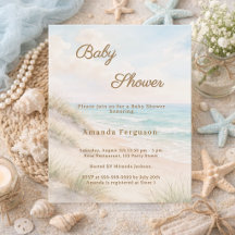 Invitación de Baby Shower de verano de playa coste