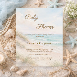 Lámina Invitación de Baby Shower de verano de playa coste