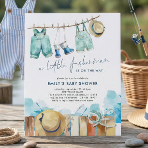 Lámina Invitación de Baby Shower del pequeño pescador eco