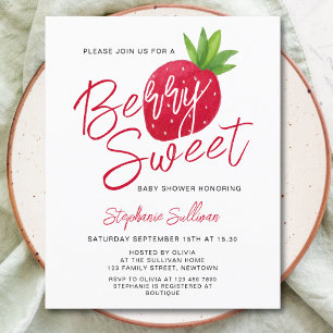 Lámina Invitación de Baby Shower Económica Fresa Dulce