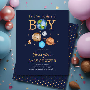 Lámina Invitación de Baby Shower 'Houston We Have A Boy'