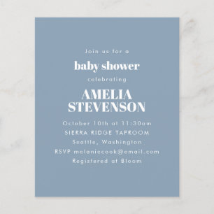 Lámina Invitación de Baby Shower Minimalista Económica en