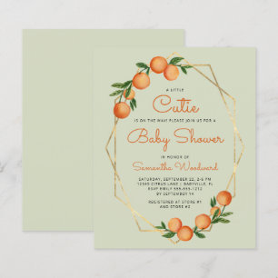 Lámina Invitación de Baby Shower Naranja Pequeña Muñeca V