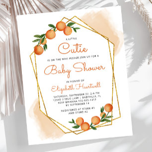 Lámina Invitación de Baby Shower Naranja Presupuesto Lind