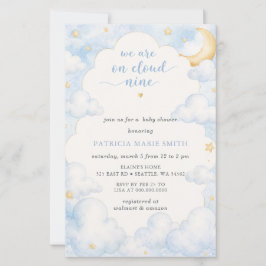 Lámina Invitación de Baby Shower para Niño Budget Cloud N