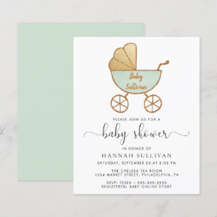 Lámina Invitación de Baby Shower para transporte de fábri