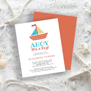 Lámina Invitación de baby shower Presupuesto Ahoy es un N