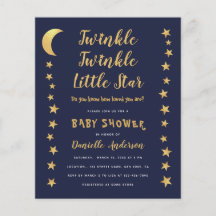 Invitación de Baby Shower Presupuesto Luna Estrell