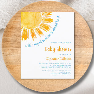 Lámina Invitación de Baby Shower Presupuesto Niño Rayo de